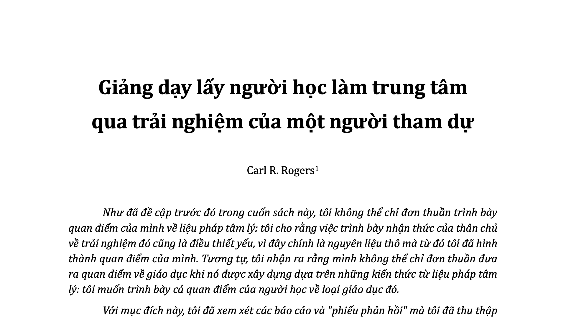 Giảng dạy lấy người học làm trung tâm
