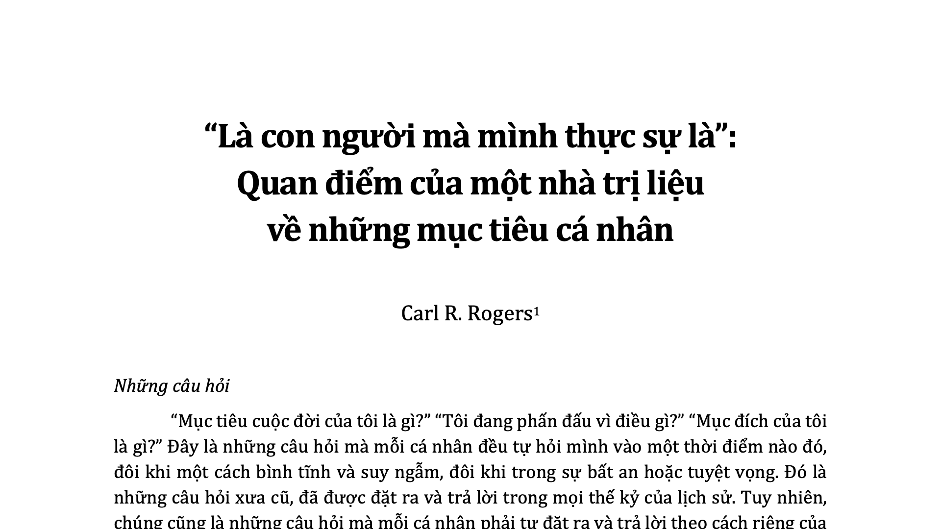“Là con người mà mình thực sự là”